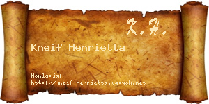 Kneif Henrietta névjegykártya